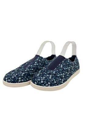 Spenco | 7.5 Wide Santa Maria Floral Navy Canvas Slip On Comfort Shoes